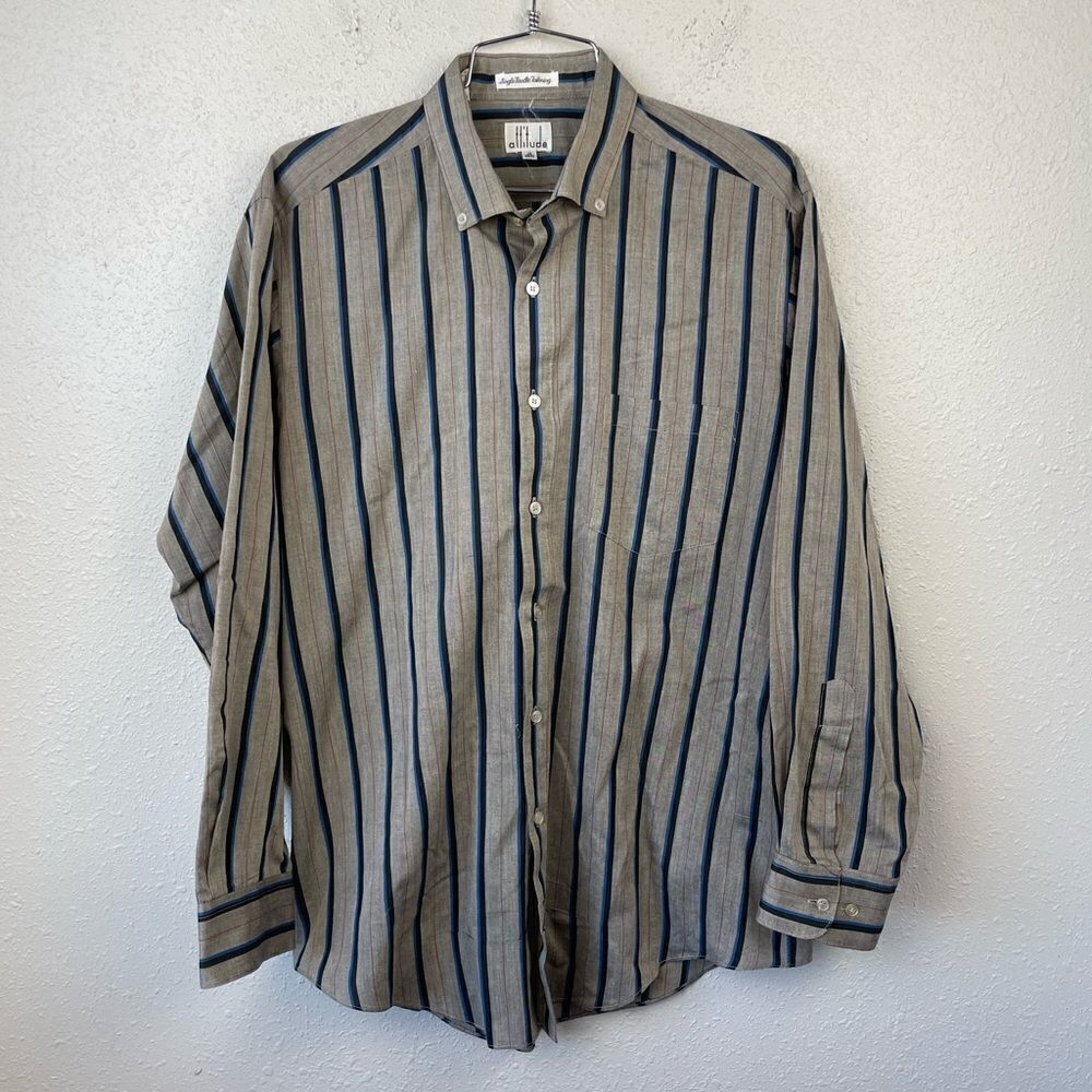 Attitude Button Down Dress Shirt Size 16 32/33 EUC